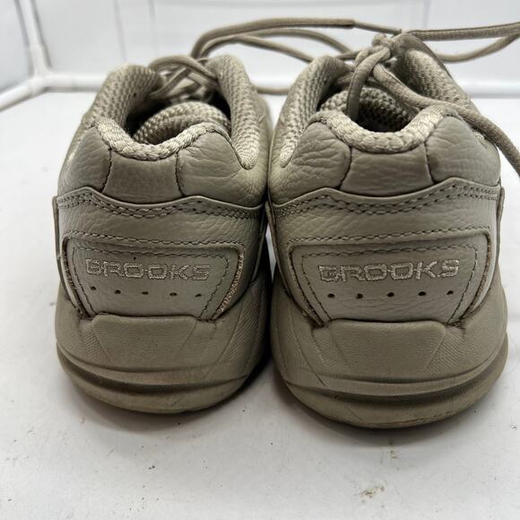 Brooks Shoes Womens 9 Addiction Walker Walking Sneaker Tan Beige Lace - Picture 6 of 9